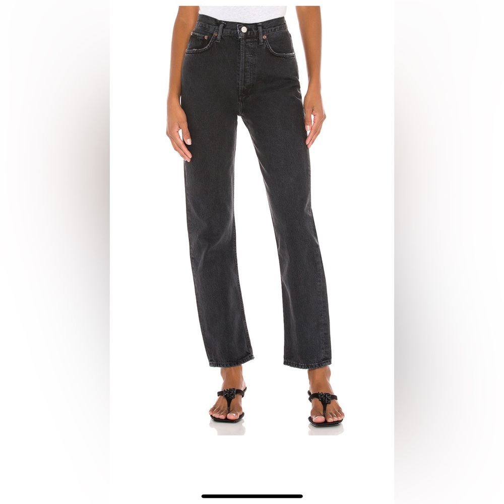 Agolde 90’s Pinch Waist Straight Leg Jean in Black Tea